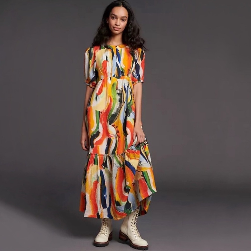 Maeve Suzzanah Colorful Abstract Maxi Dress